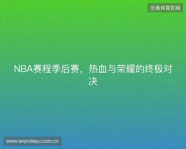 NBA赛程季后赛，热血与荣耀的终极对决